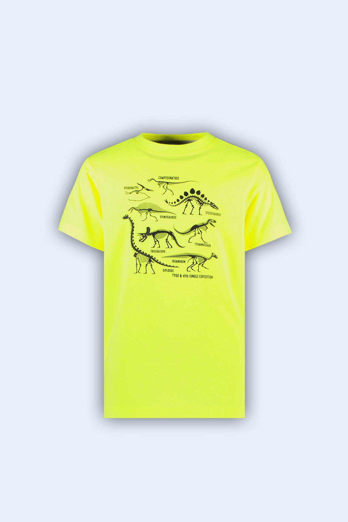 T-shirt James Dino neon geel