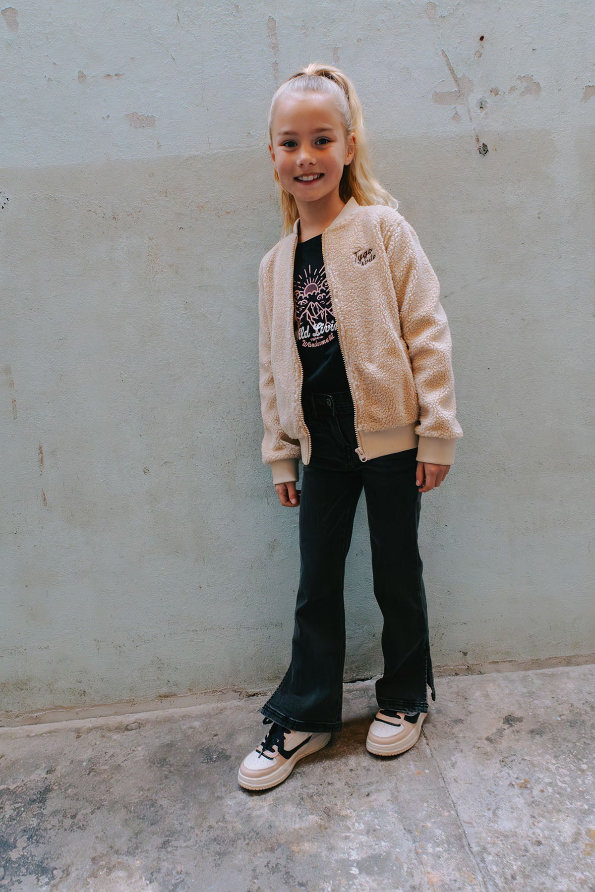 Girls Borg Vest Vajén Beige