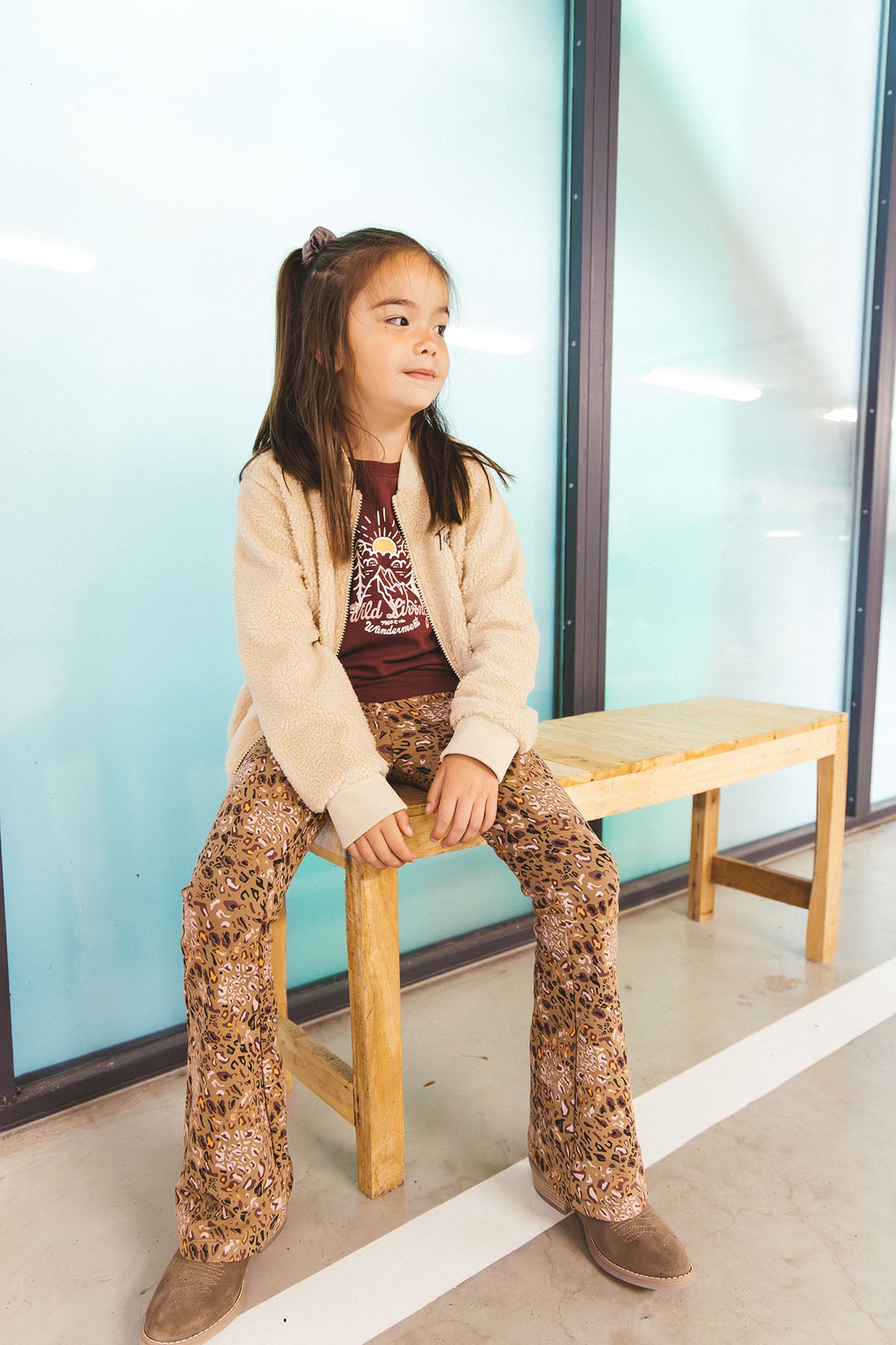 Girls Borg Vest Vajén Beige