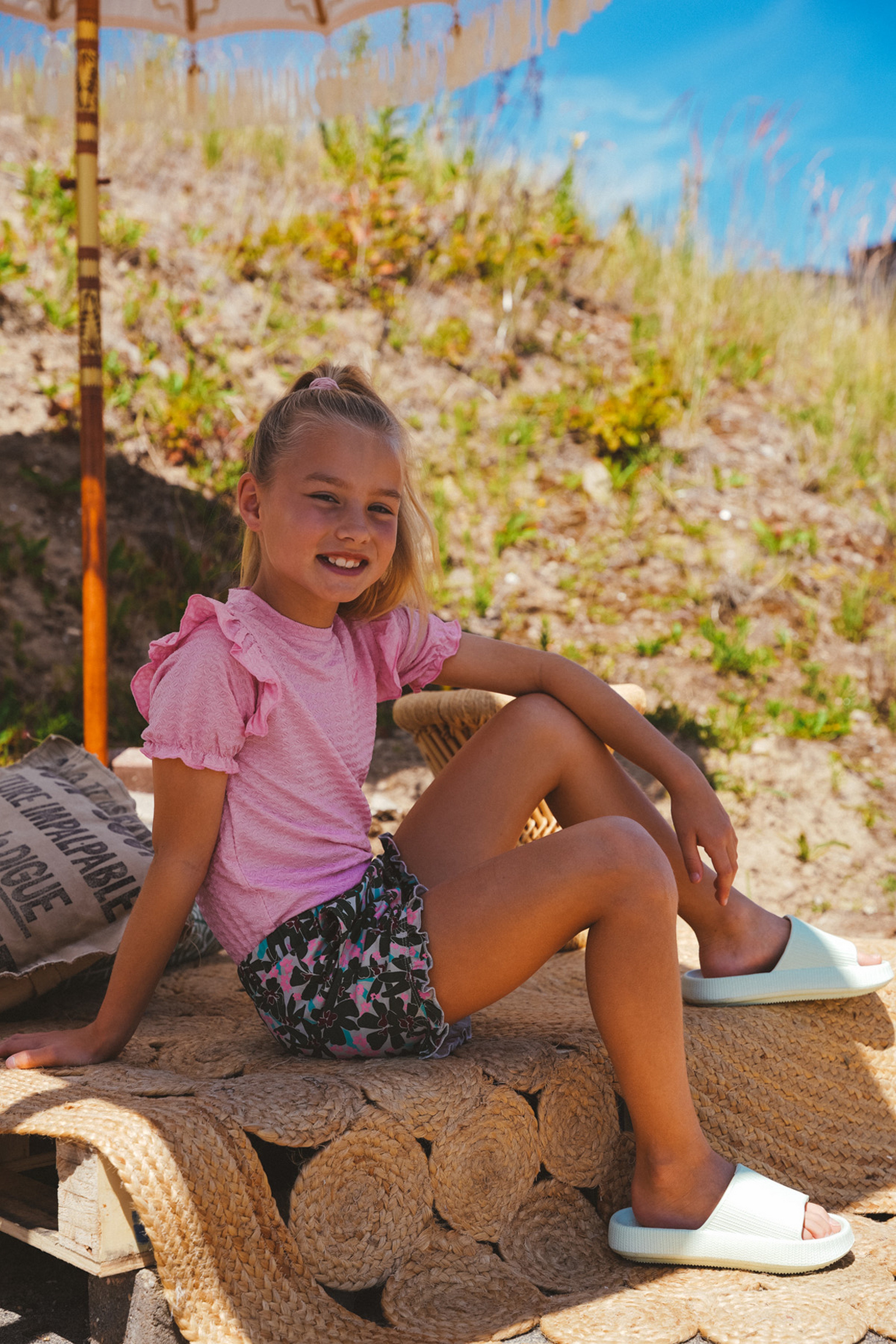 Jersey short Boxy Olijfgroen