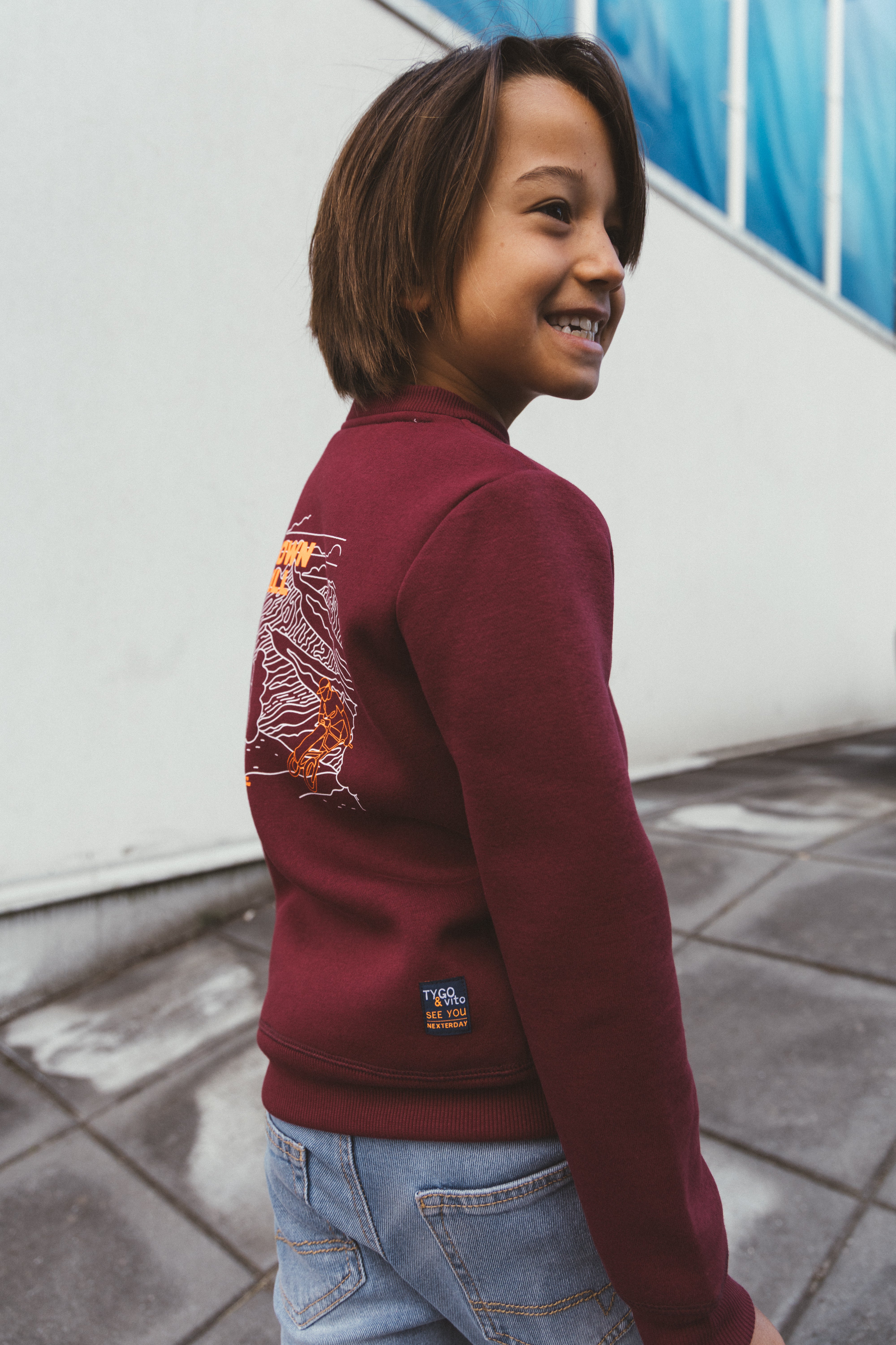 Sweater Silver Dark Red