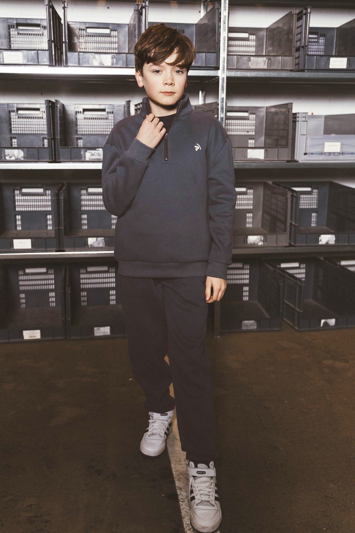 Sweater Half Zip Nout Donkergrijs
