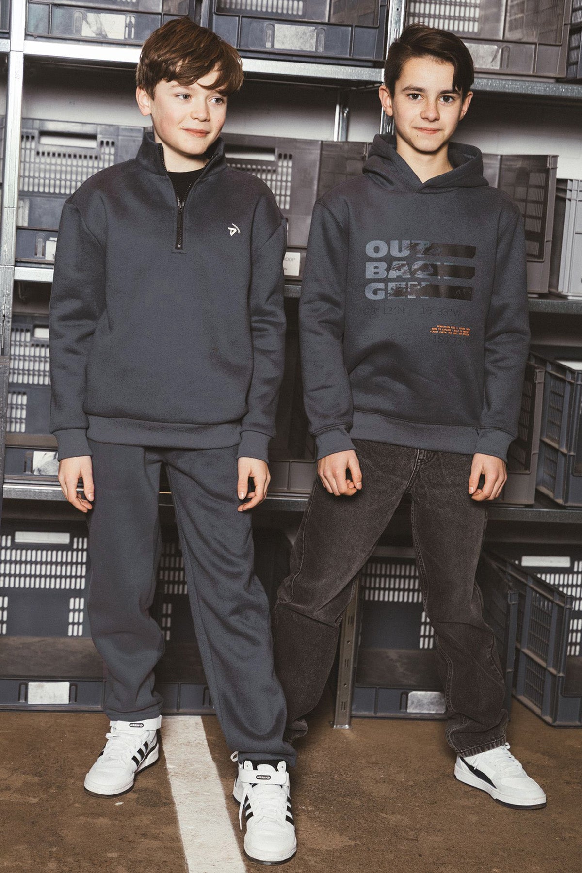 Sweater Half Zip Nout Donkergrijs