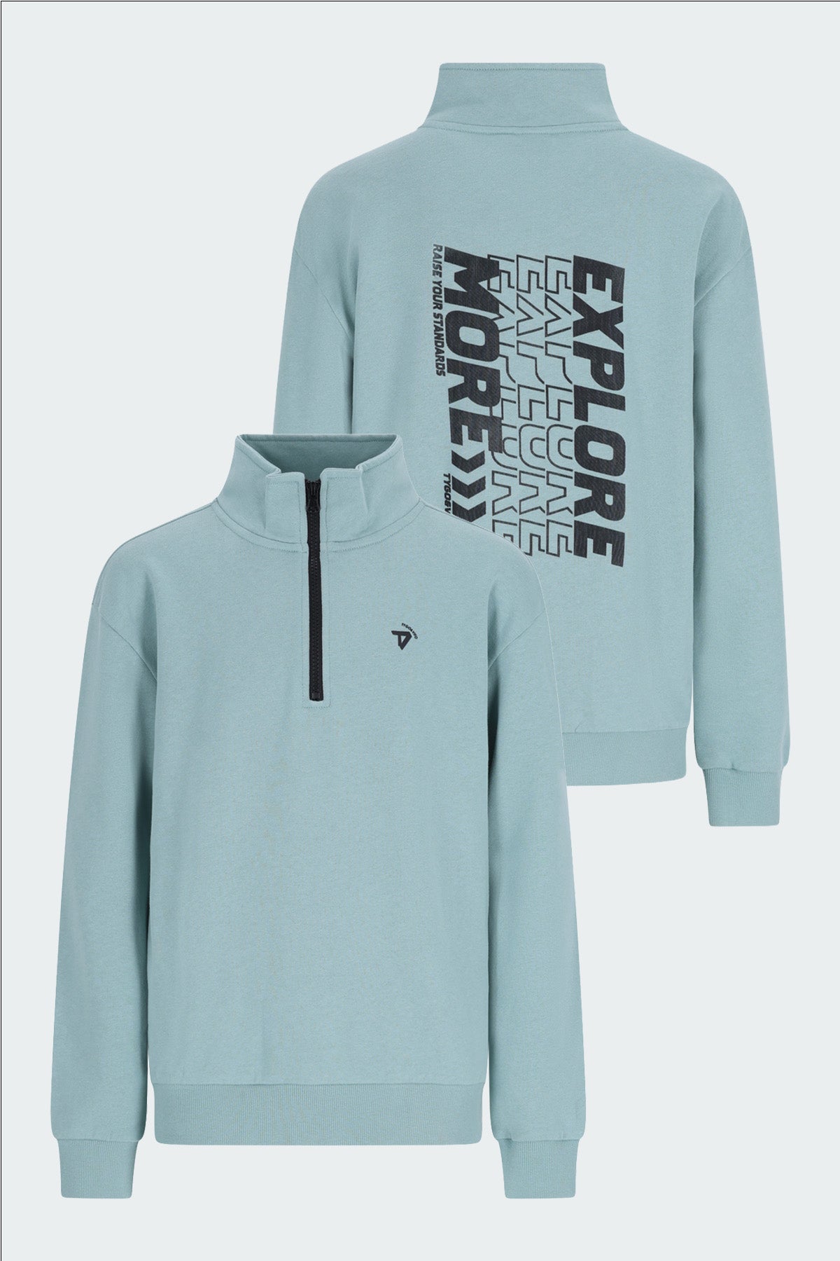 Sweater Half Zip Nout Blauwgrijs