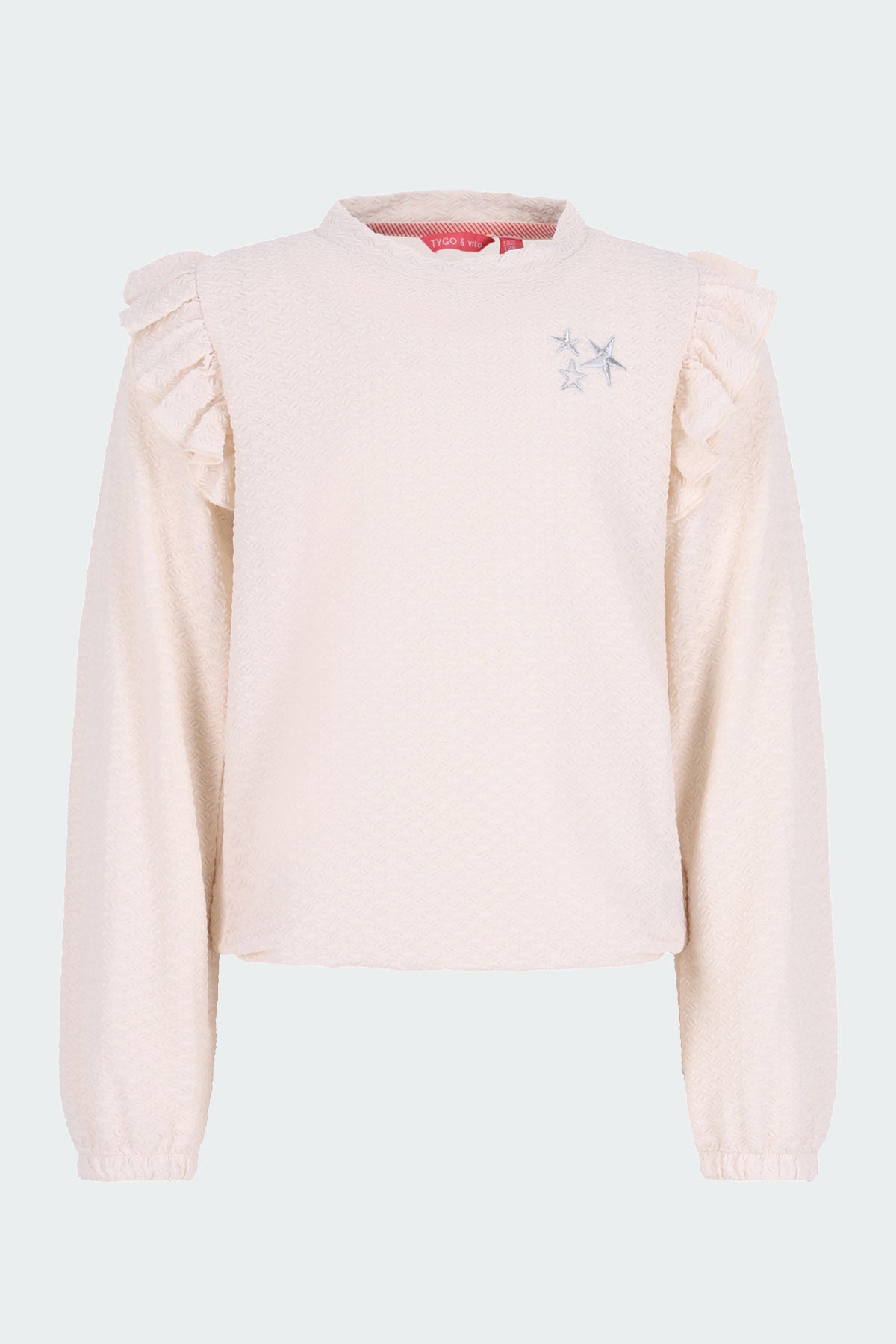 Blouse met roezels Tally Off-White