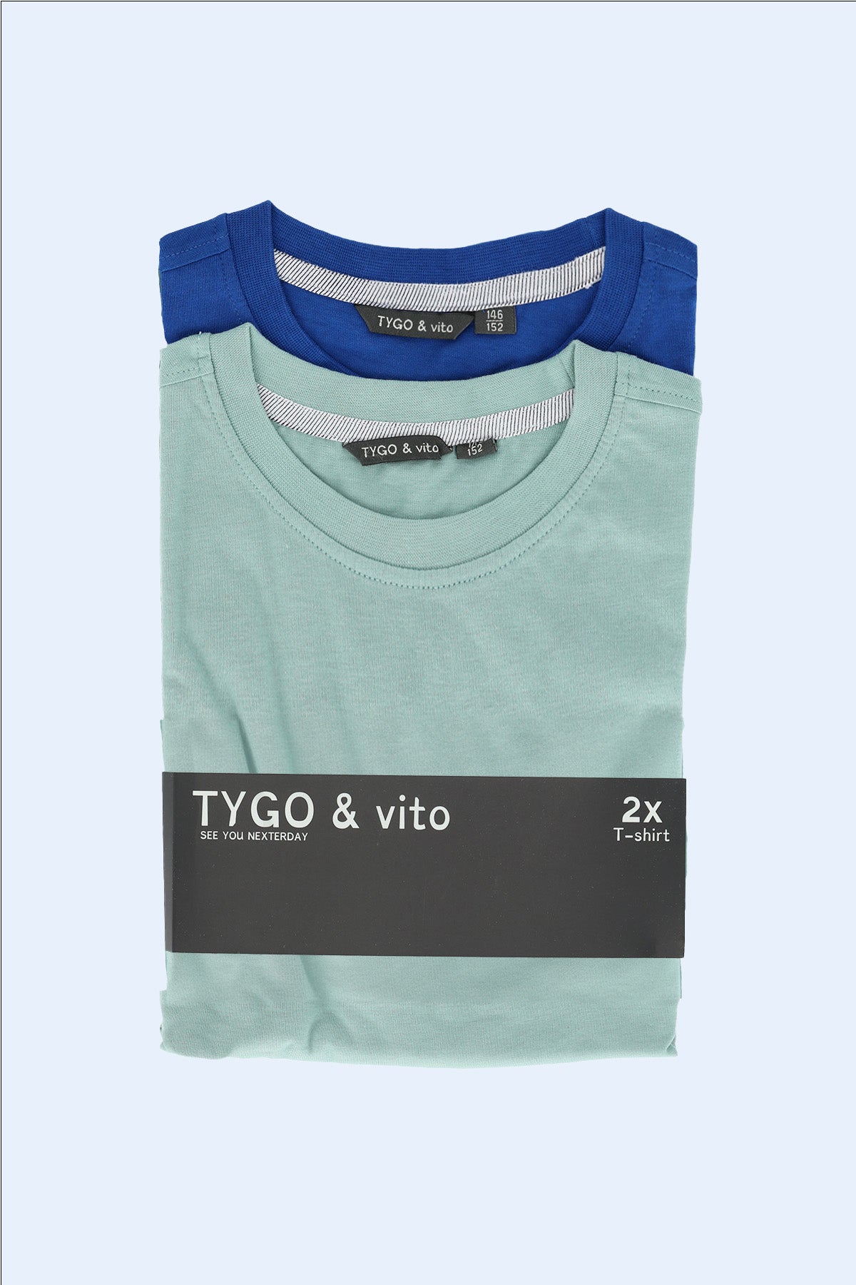 TYGO & vito 2-Pack T-shirt Stan Blauw en Licht Groen