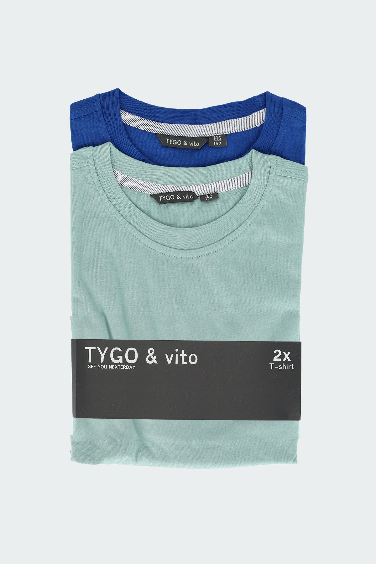 TYGO & vito 2-Pack T-shirt STAN Blauw en Licht Groen