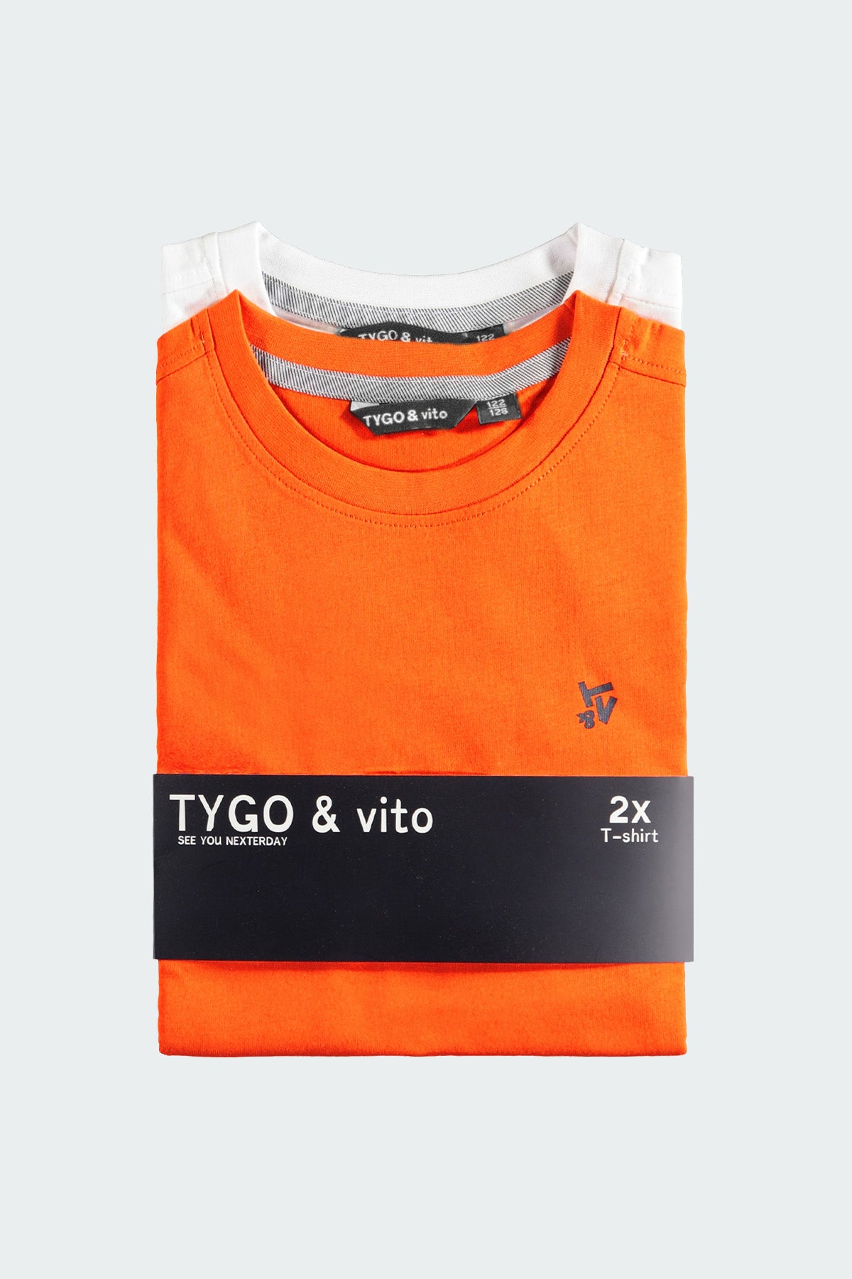 TYGO & vito 2-Pack T-shirt STAN Oranje en Wit