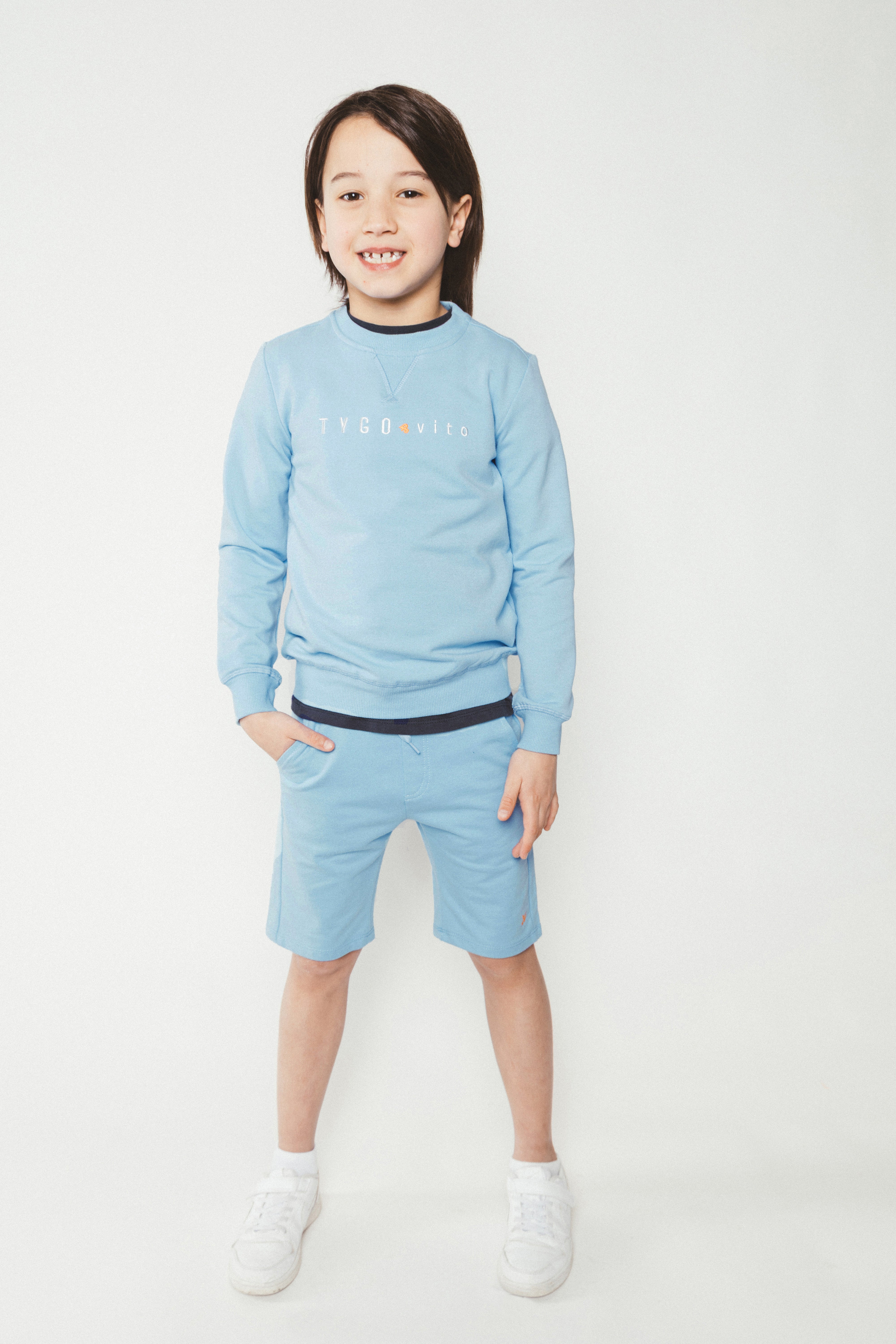 TYGO&vito, BOR Sweatshorts Licht Blauw