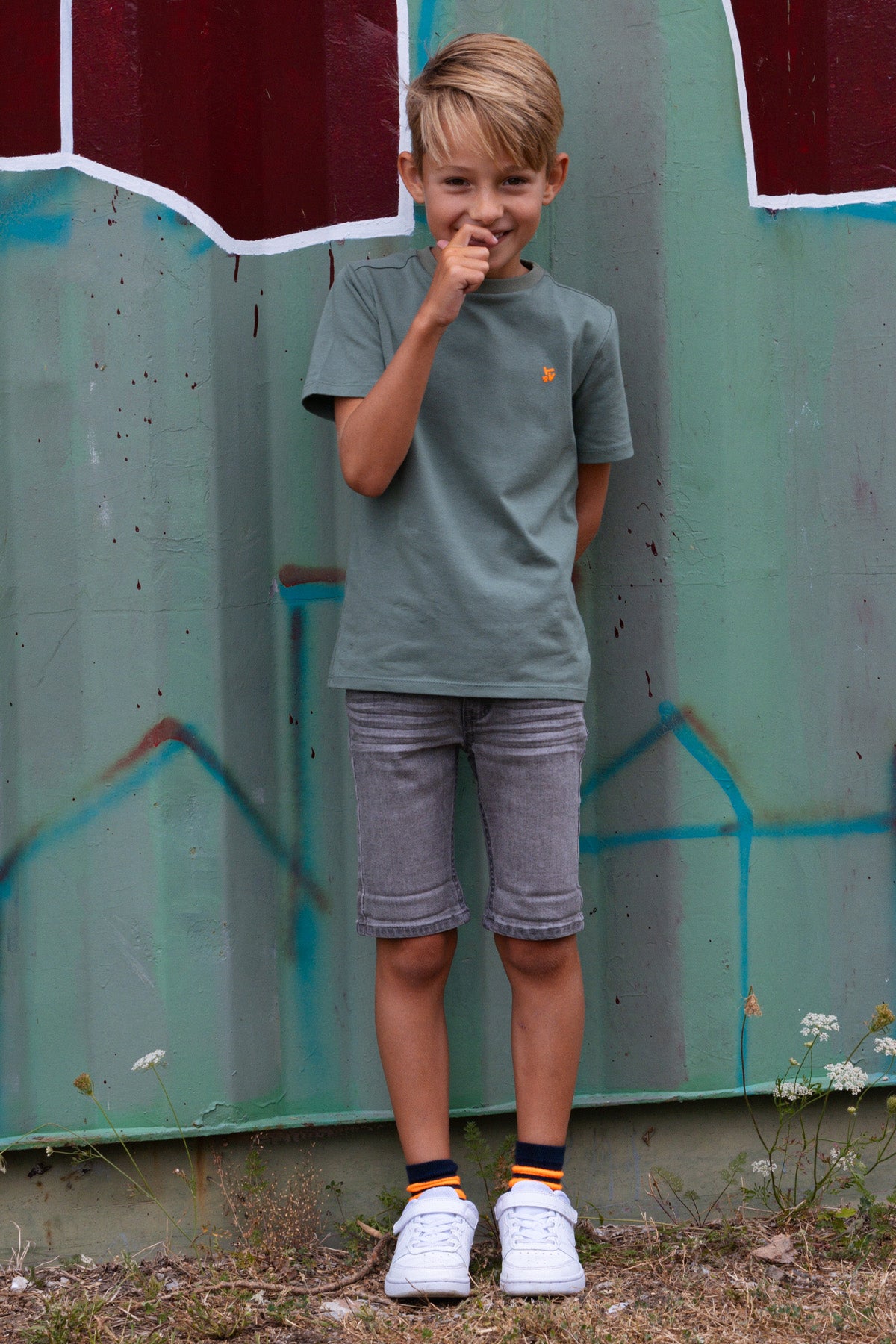 Quinn Denim short Light Grey