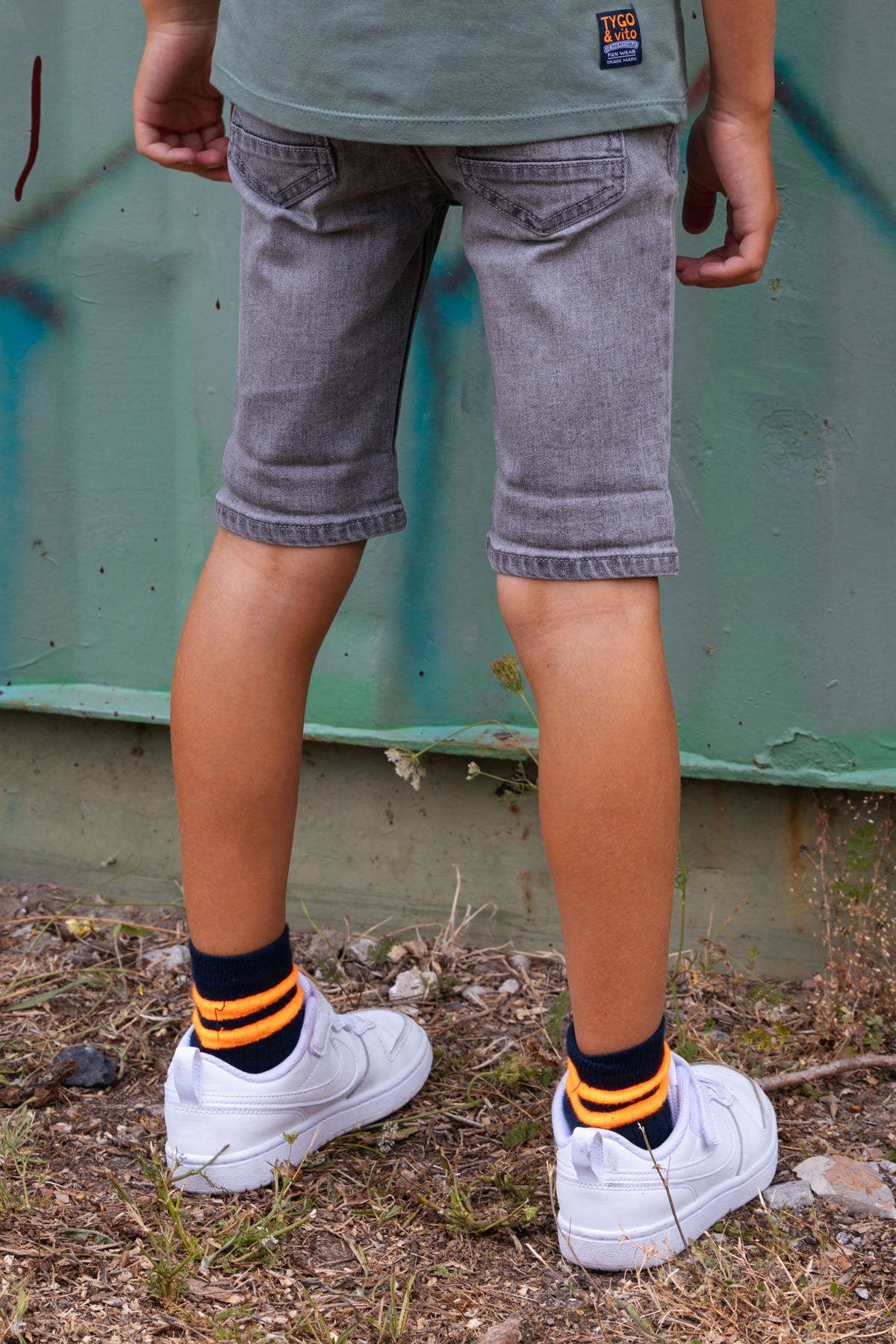 Quinn Denim short Light Grey