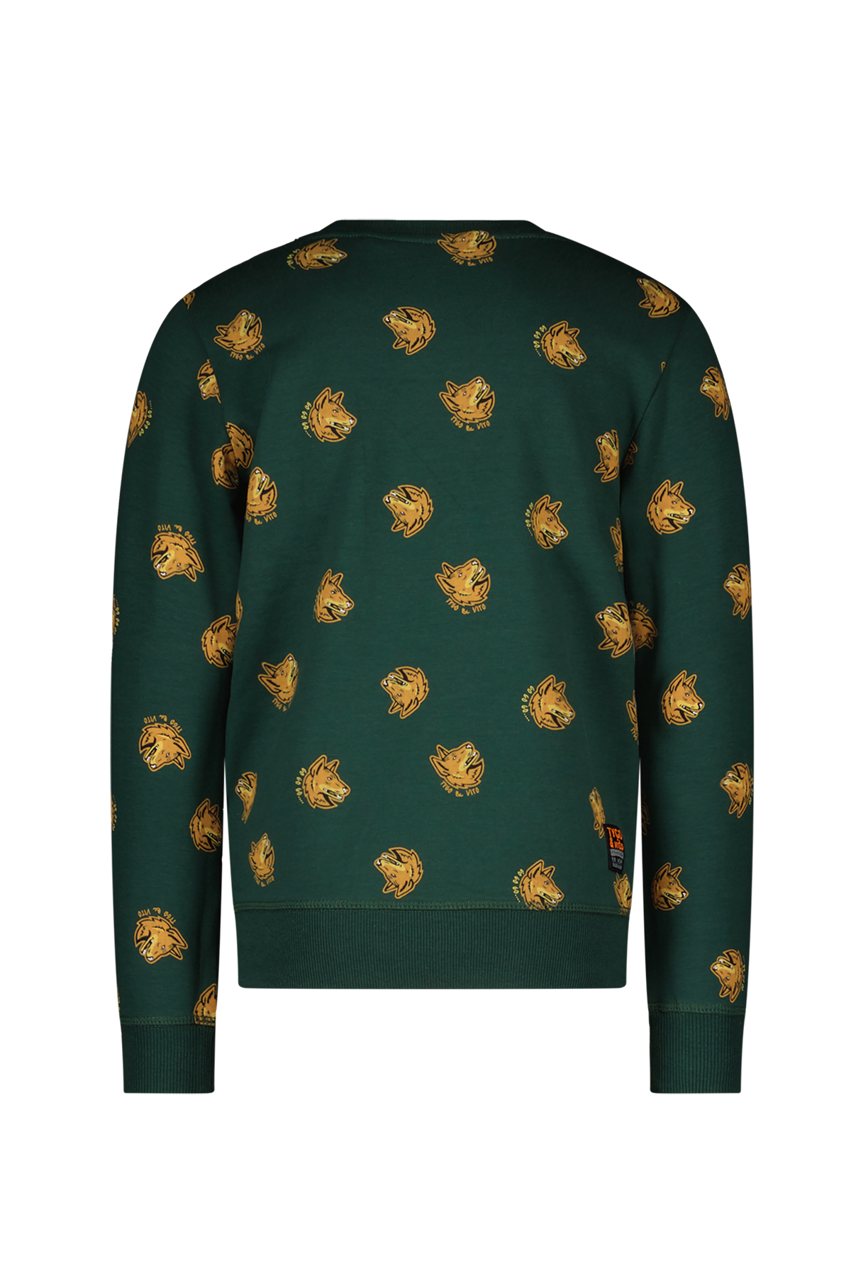 Sweater all-overprint Jesse donker groen