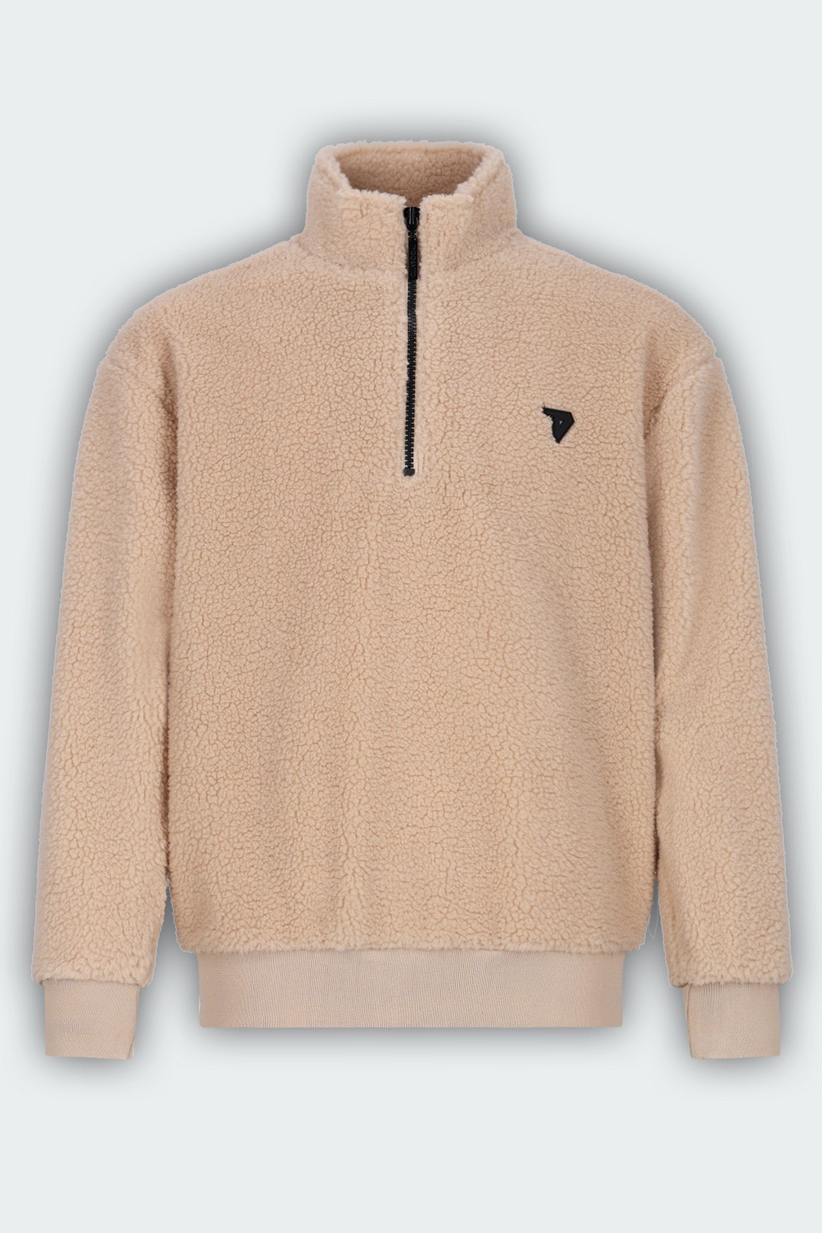 Borg Trui met rits Beige