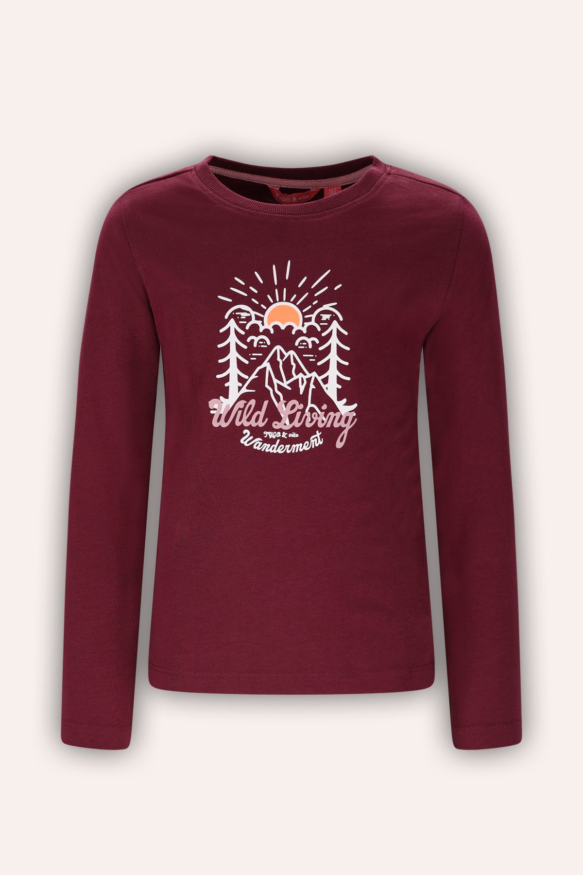 Girls Longsleeve Linde Donker Rood