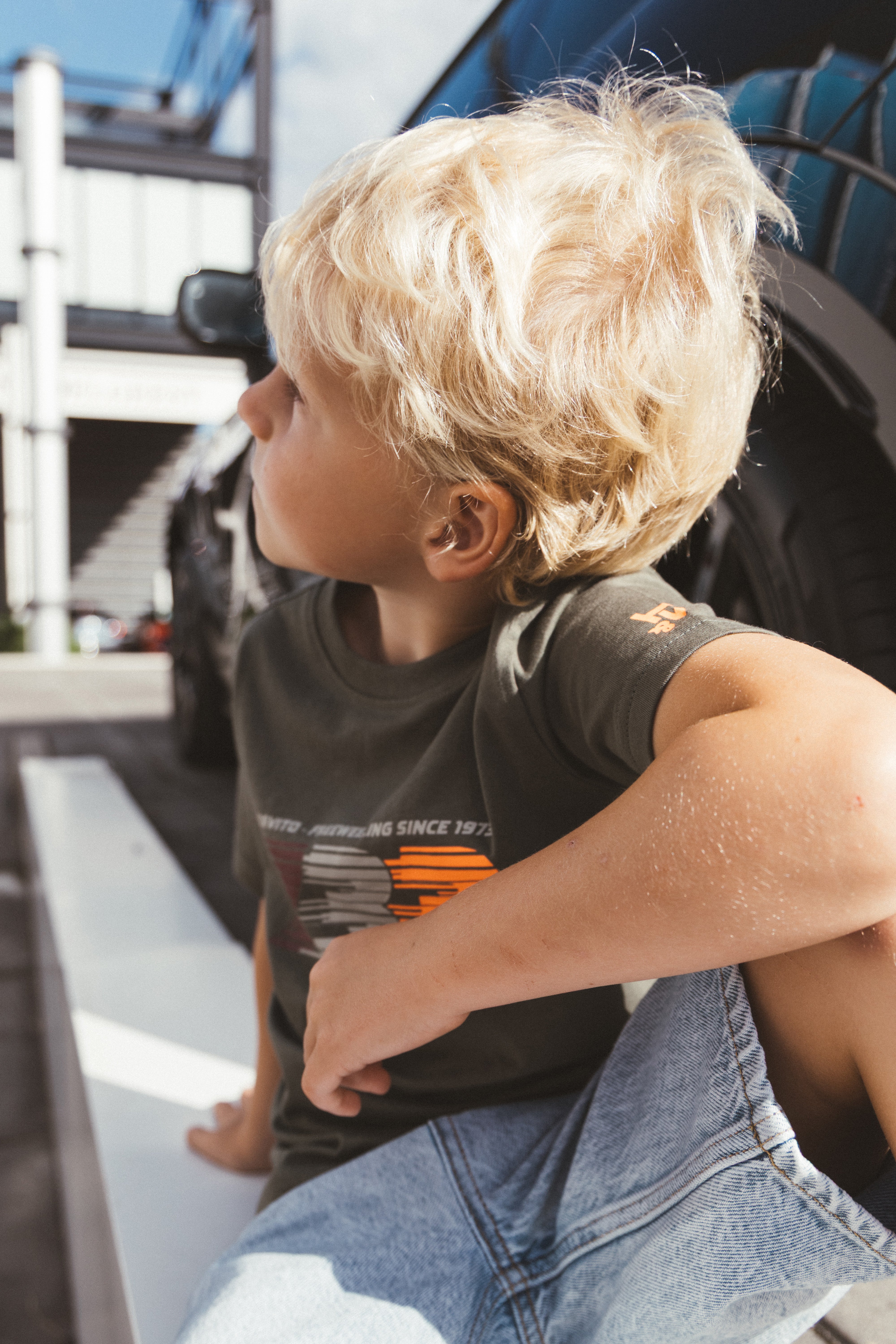 T-shirt loosefit Trace Olijfgroen