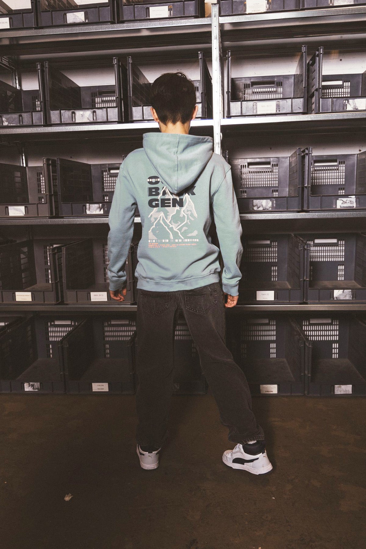 Hoodie Nigel oversized fit Blauwgrijs