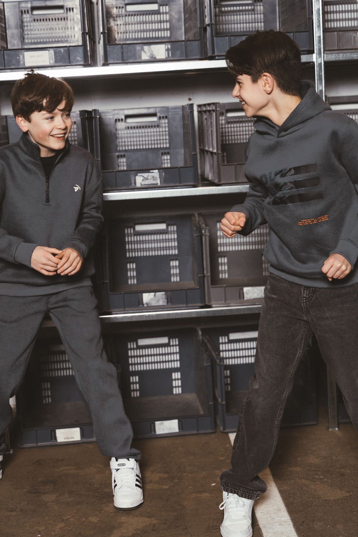 Sweater Half Zip Nout Donkergrijs