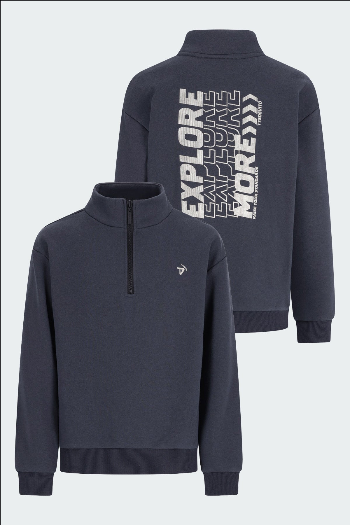 Sweater Half Zip Nout Donkergrijs