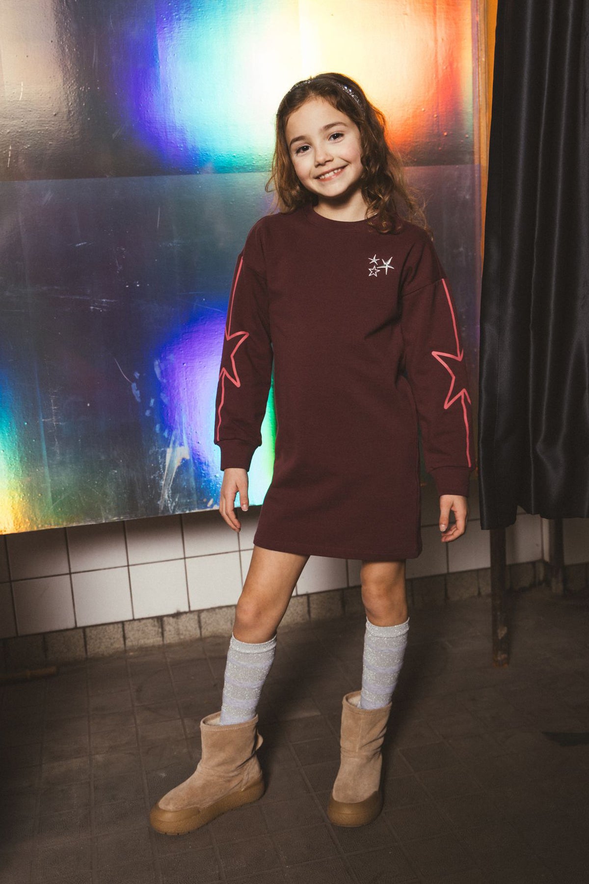 Jurk Daisy Wijnrood