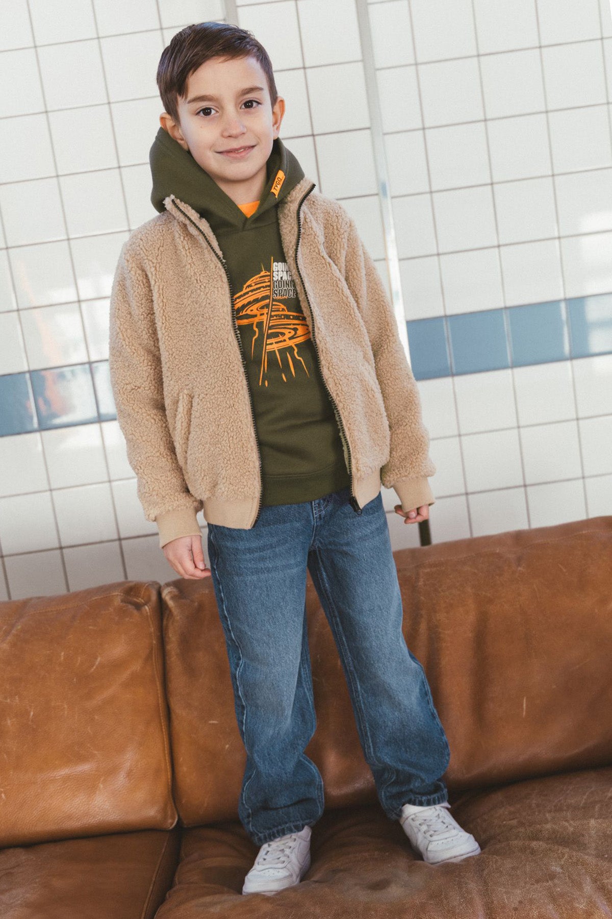 Hoodie Henk Olive Green