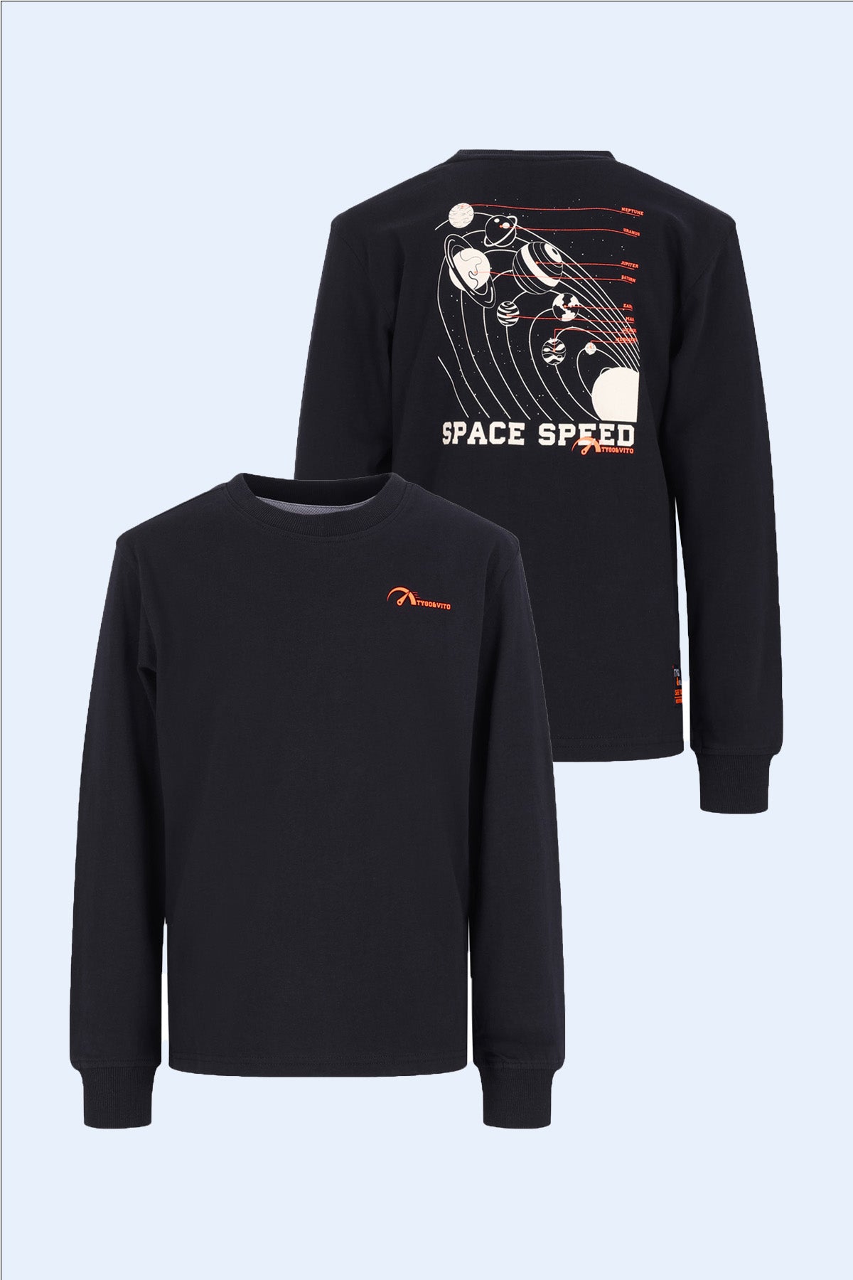 Longsleeve Mojo oversized fit Zwart