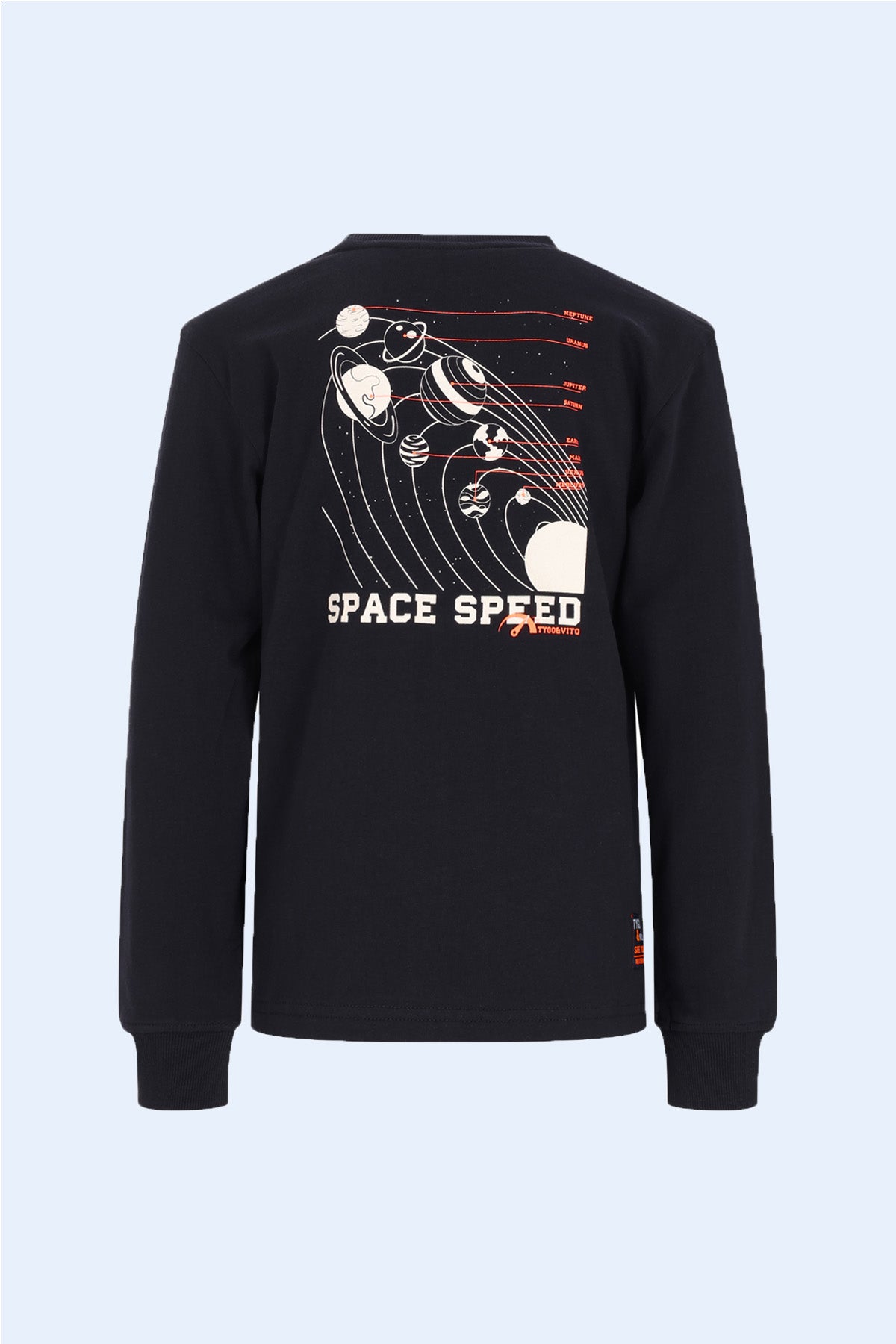 Longsleeve Mojo oversized fit Zwart