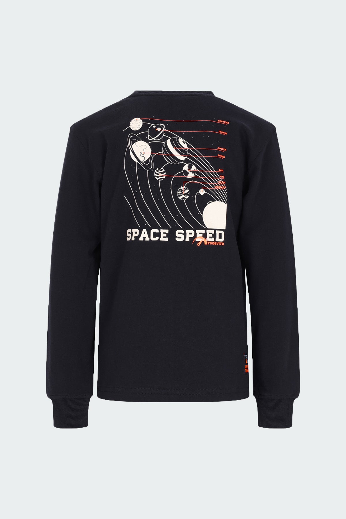 Longsleeve Mojo oversized fit Zwart