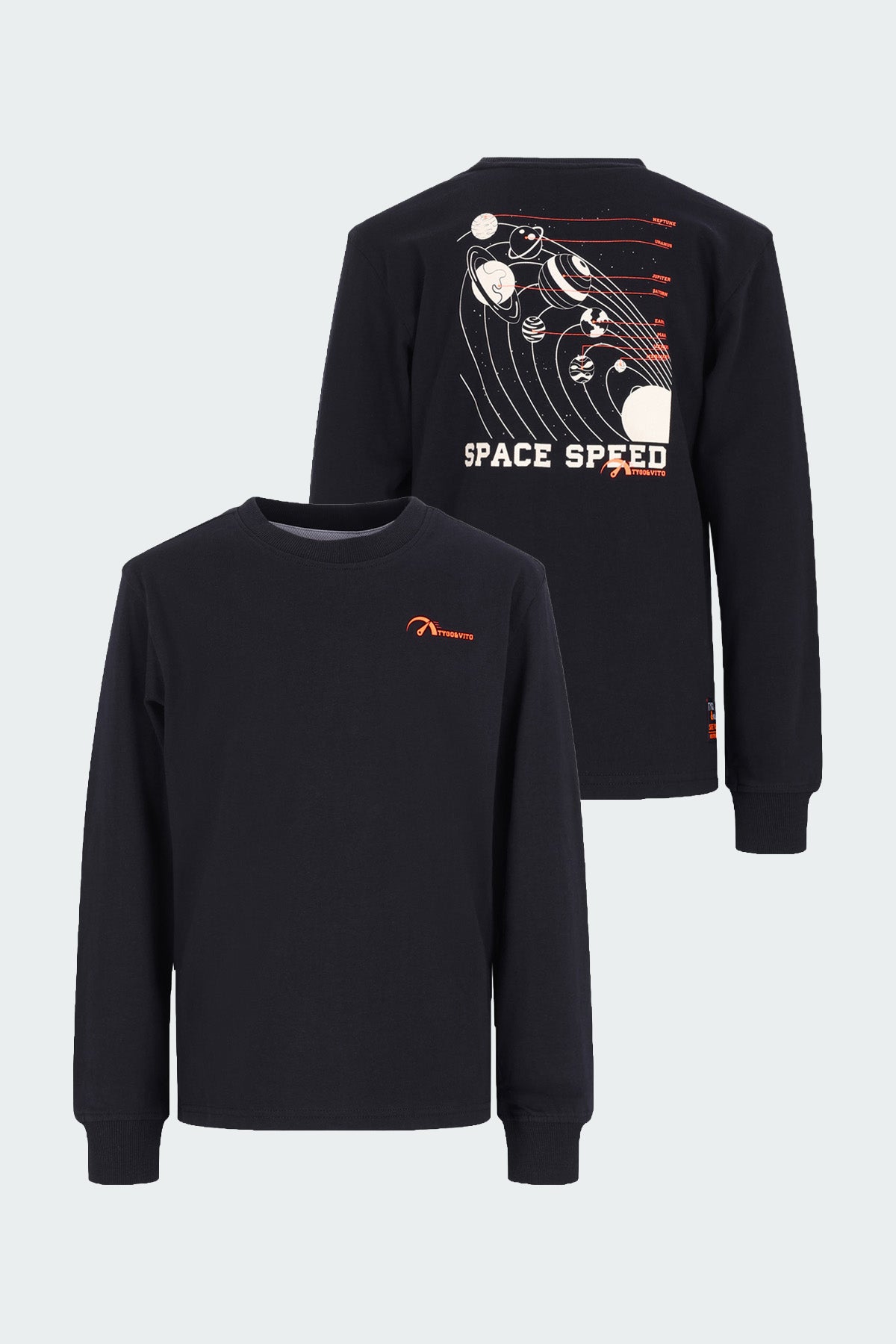 Longsleeve Mojo oversized fit Zwart