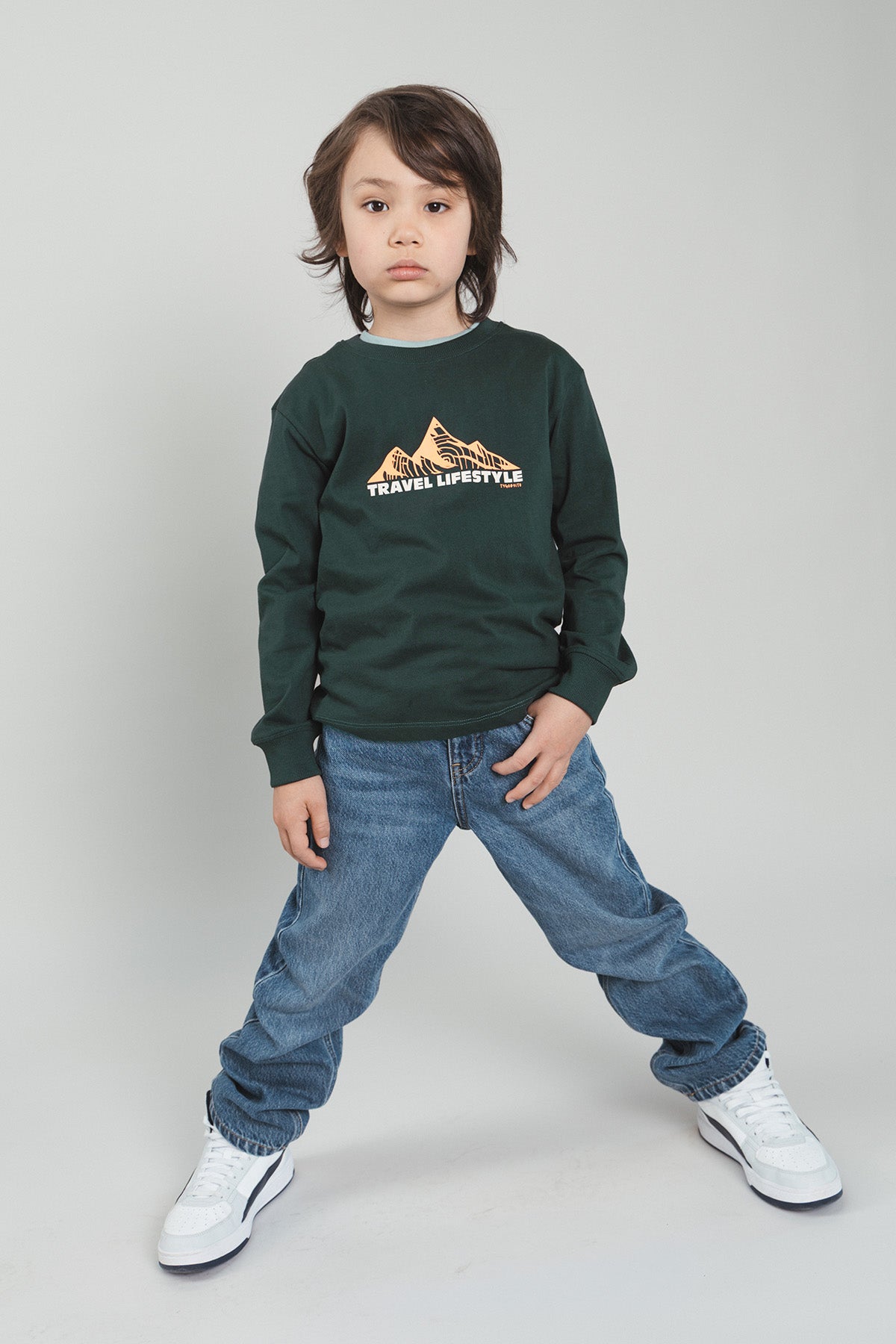 Longsleeve Mojo oversized fit Dark green