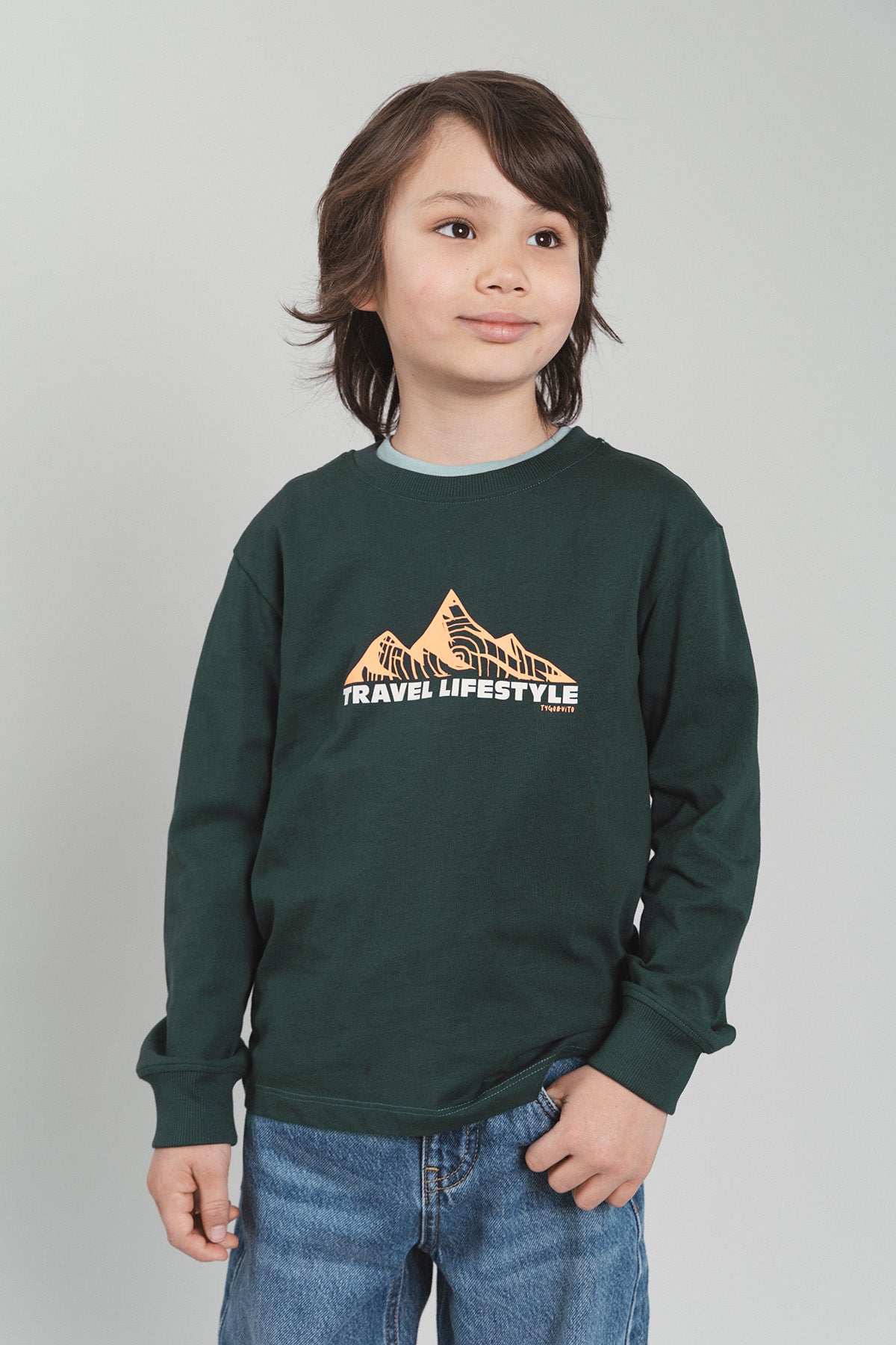 Longsleeve Mojo oversized fit Dark green