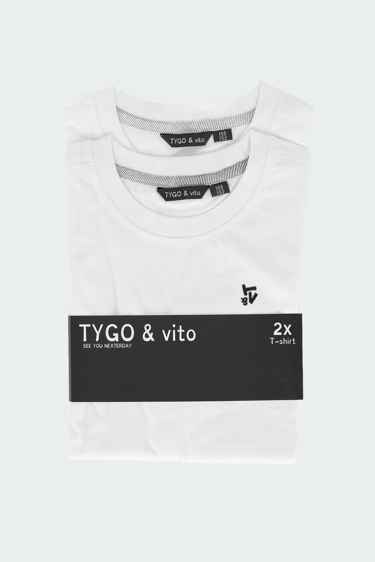 TYGO & vito, STAN 2-Pack T-shirt Wit en Wit