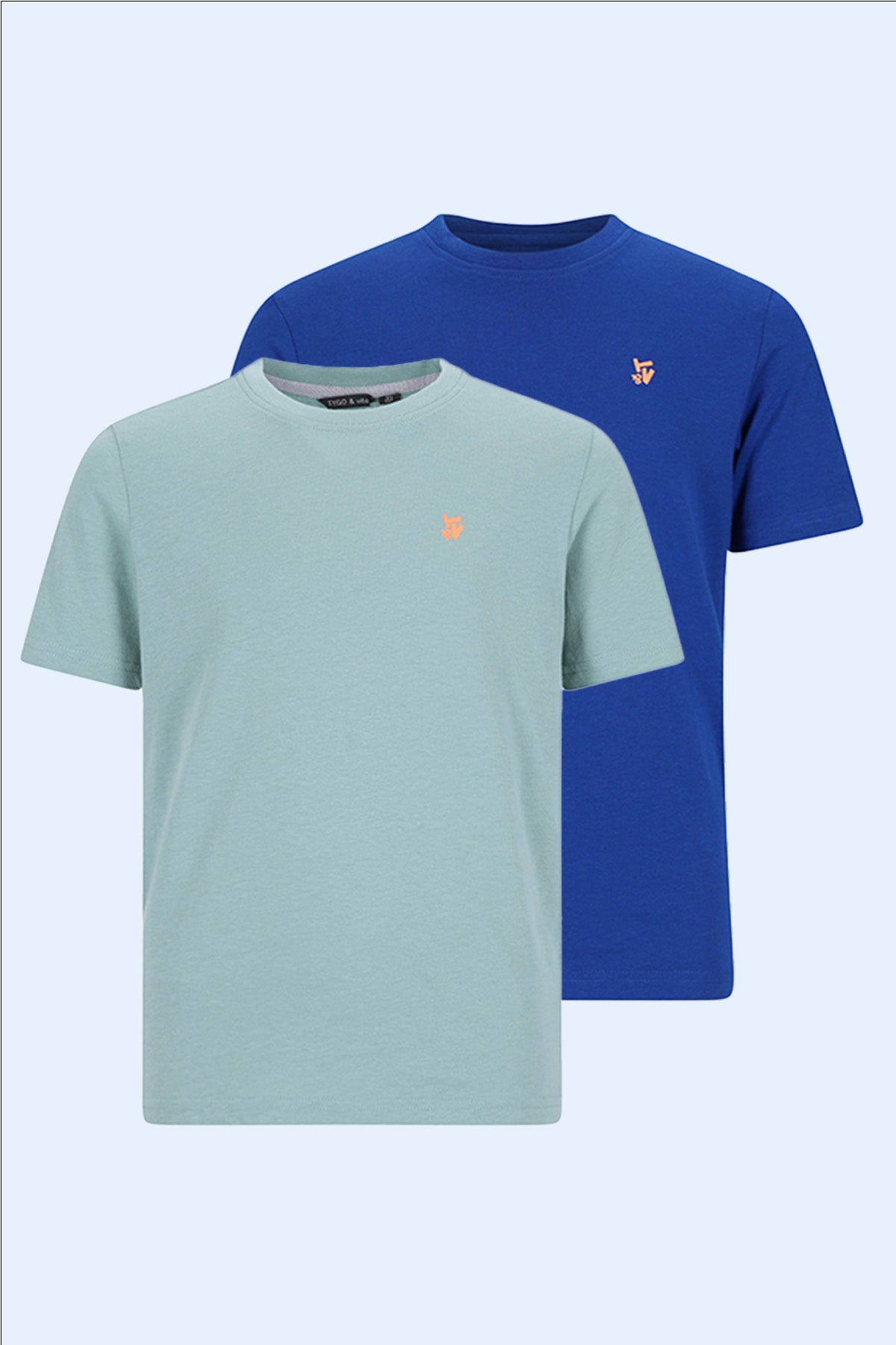 TYGO & vito 2-Pack T-shirt Stan Blauw en Licht Groen