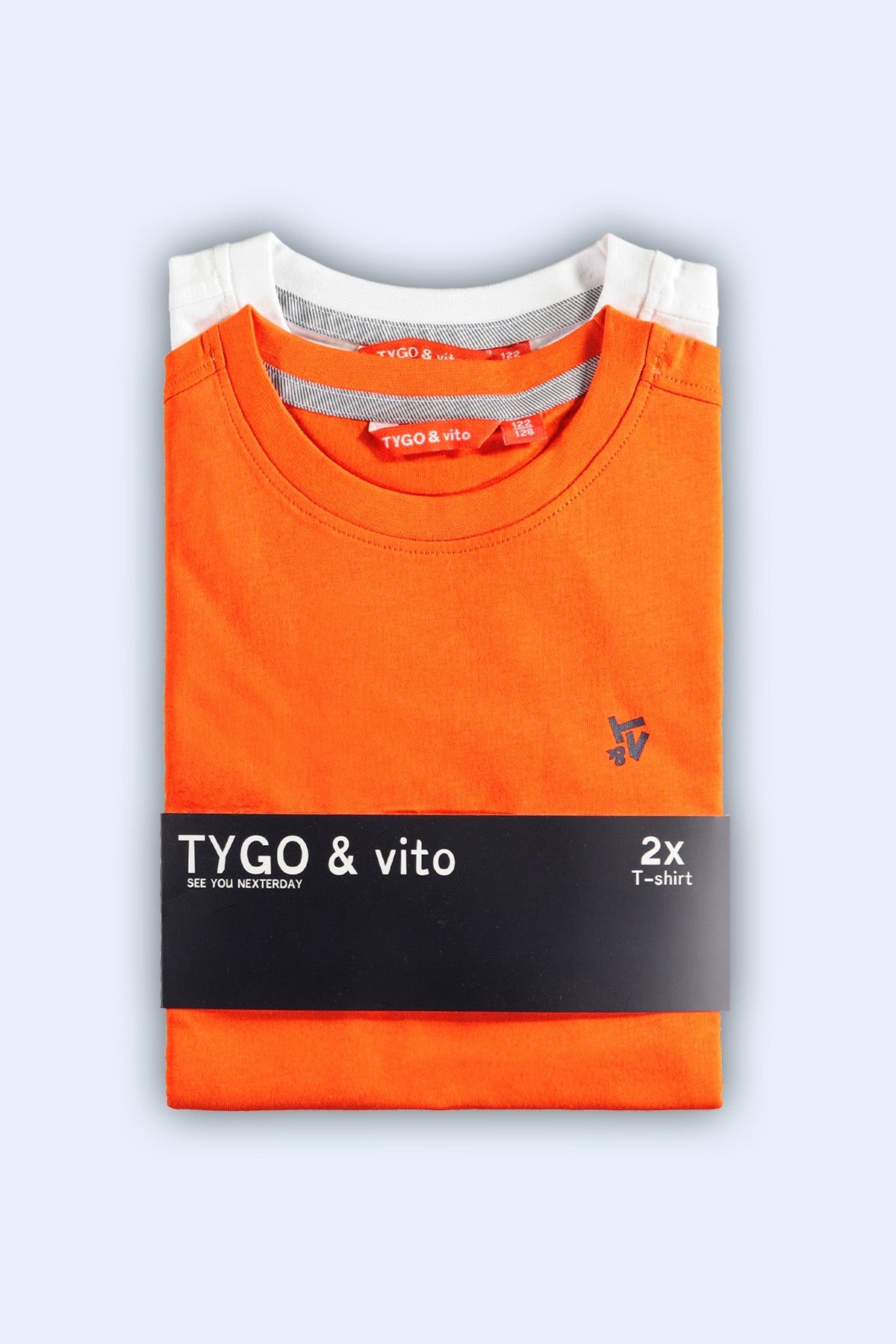 2-Pack T-shirt Stan Oranje-Wit