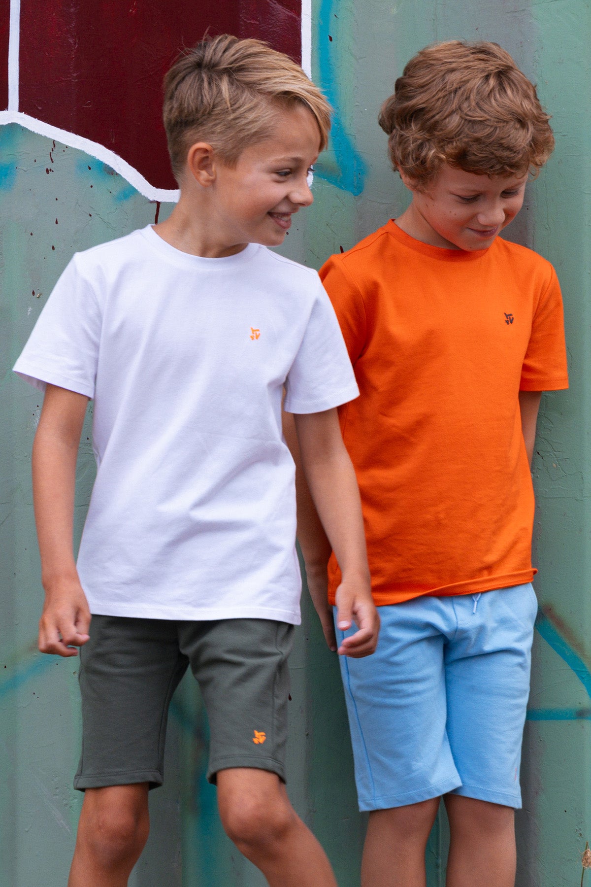 2-Pack T-shirt Stan Oranje-Wit