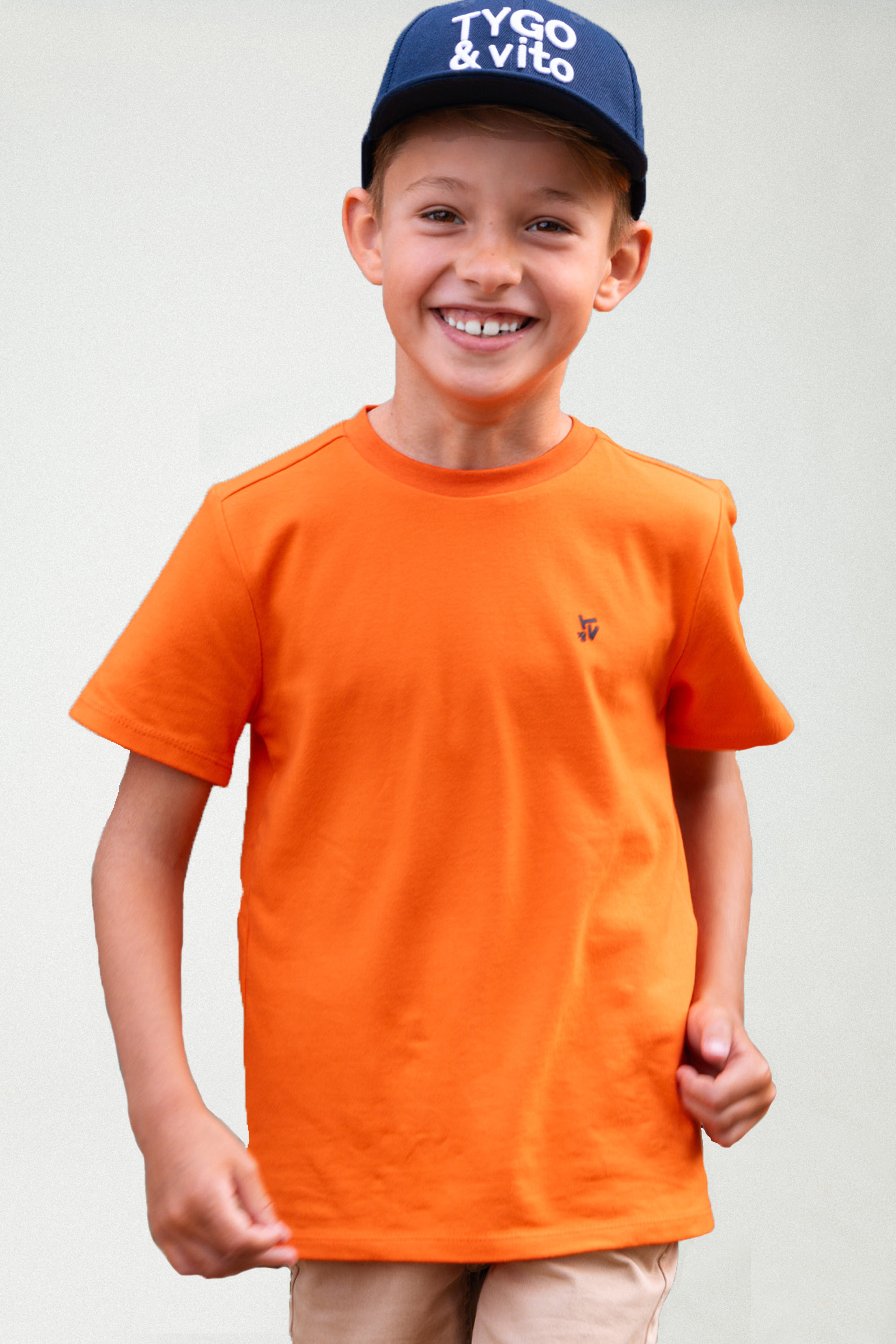 TYGO & vito, STAN 2-Pack T-shirt Oranje en Wit