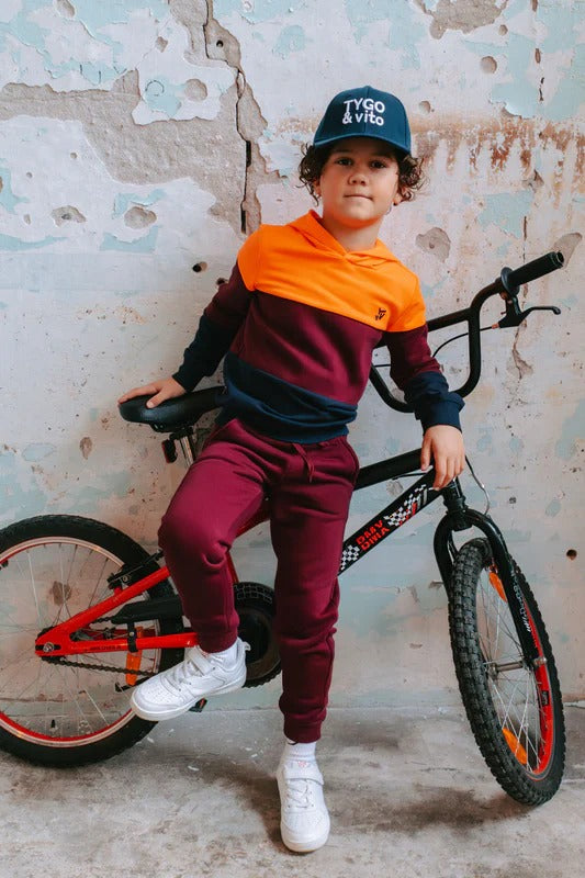 Joggingpak colorblock Donker Rood